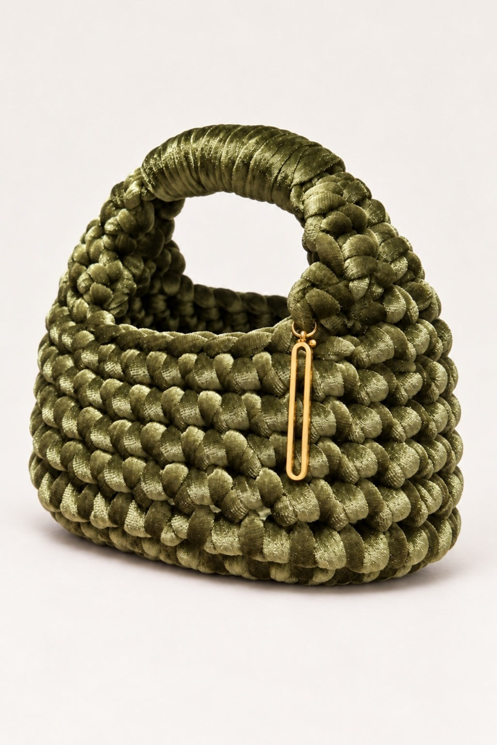 ‘Velora’ Borsa in velluto verde militare
