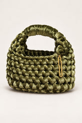 ‘Velora’ Borsa in velluto verde militare