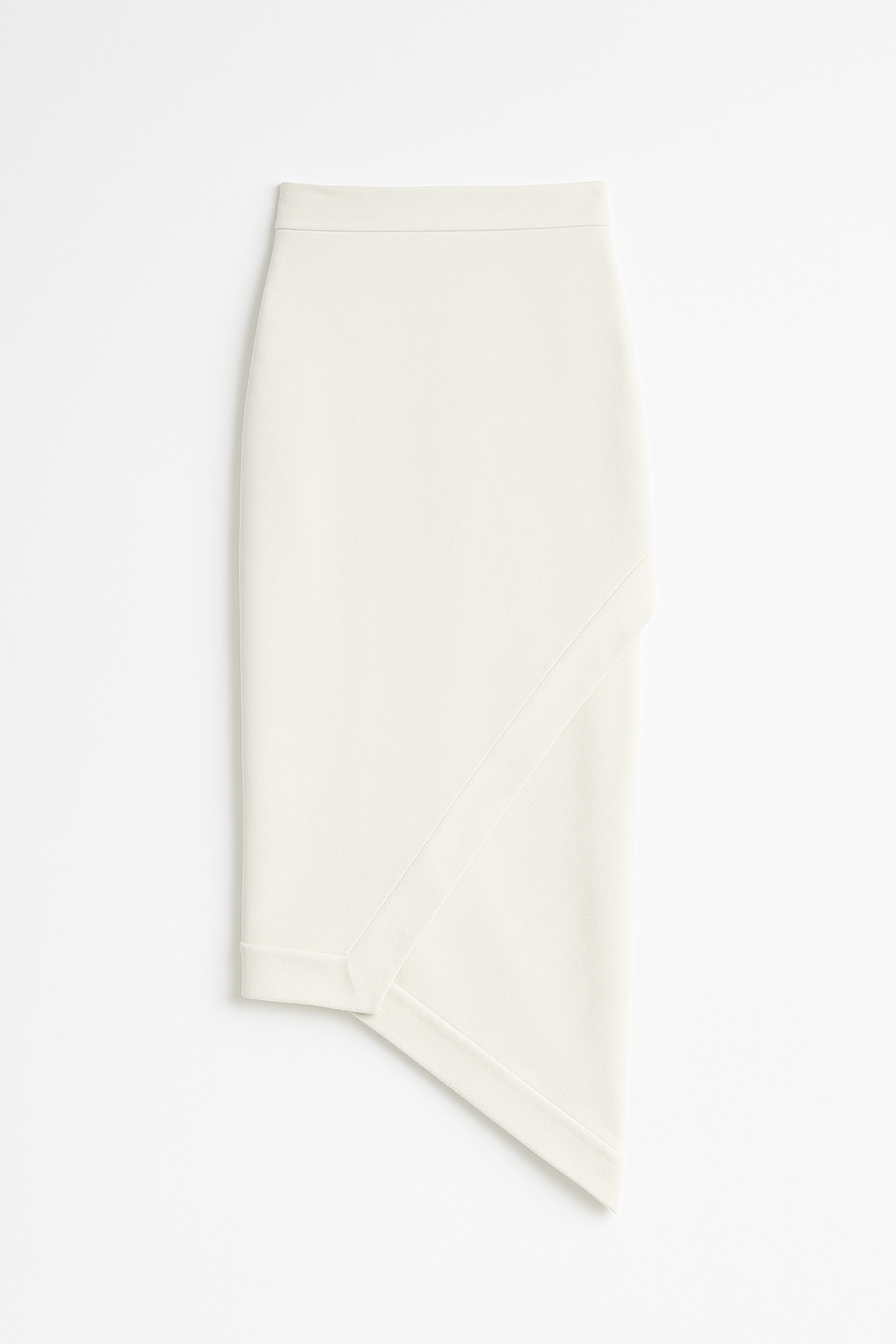 Fold midi Skirt - Ivory white