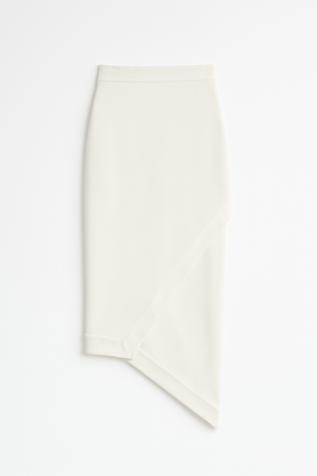 Fold midi Skirt - Ivory white
