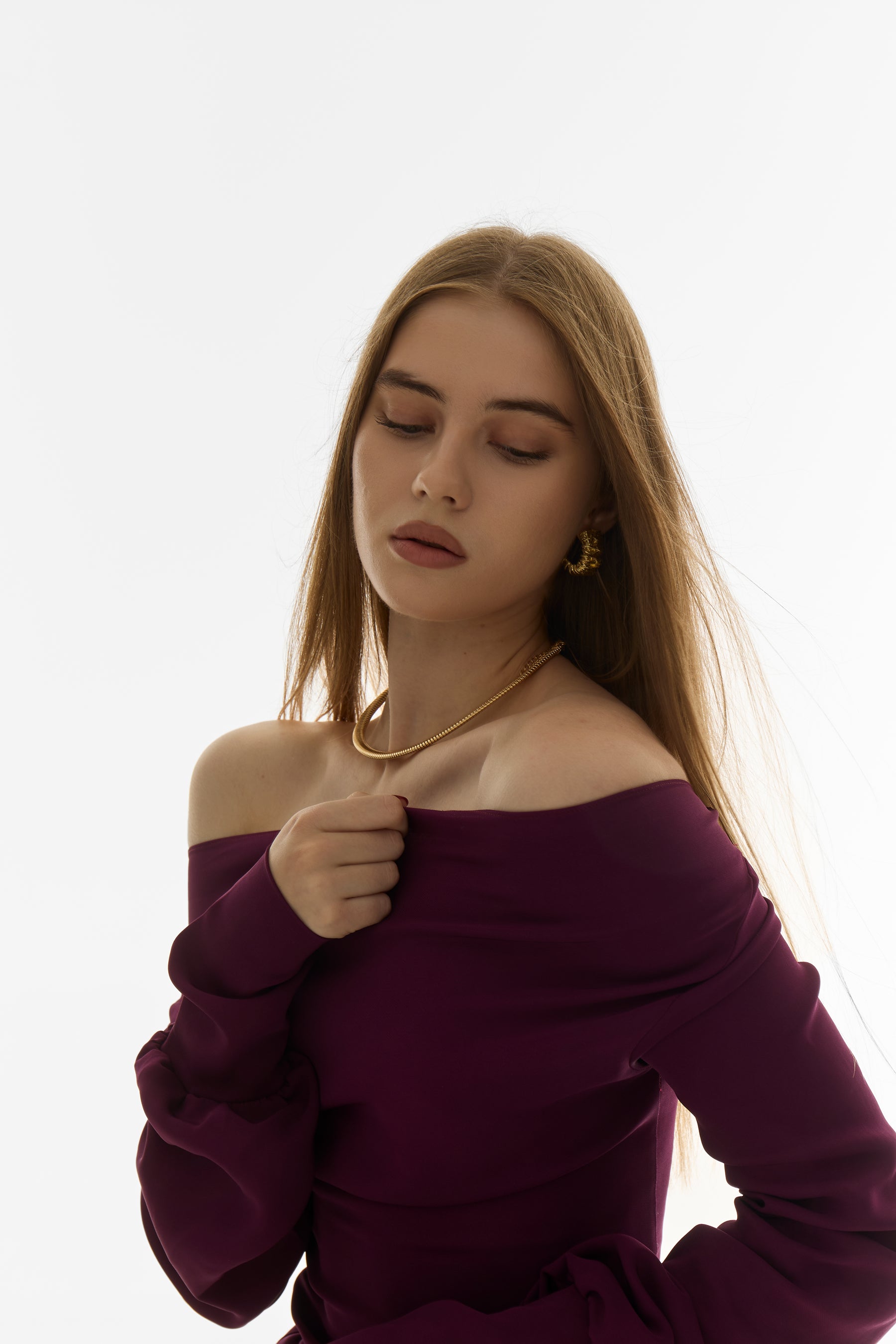 Flow long Dress - Plum