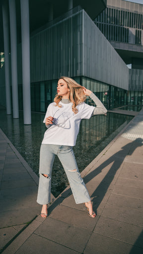 T-shirt boxy shine