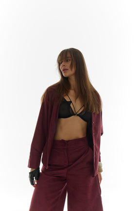 Soft Tailor Shirt - Wine suede
