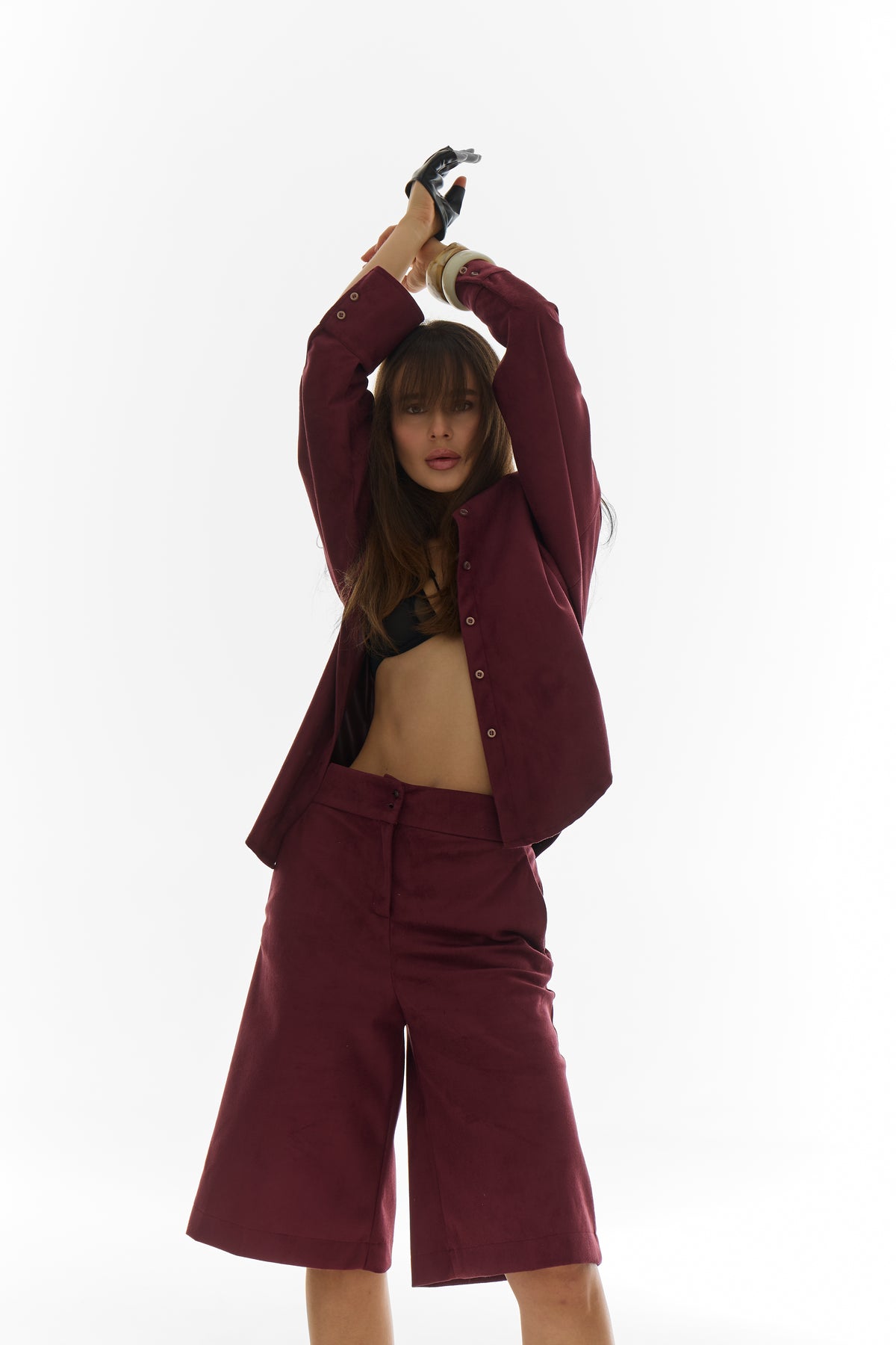 Soft Tailor Shorts - Wine suede