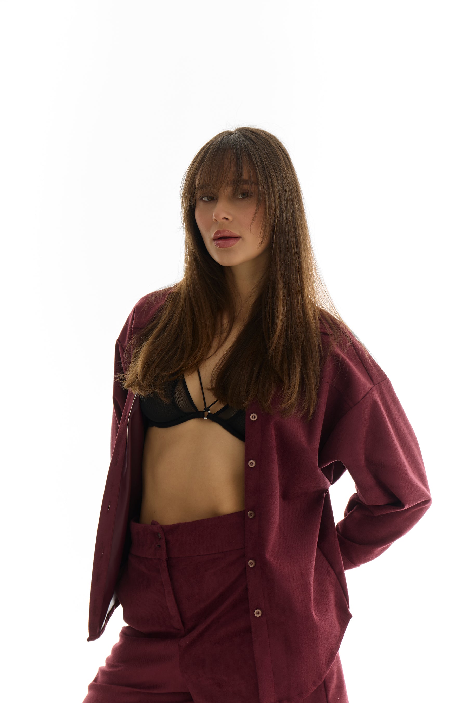 Soft Tailor Shorts - Wine suede