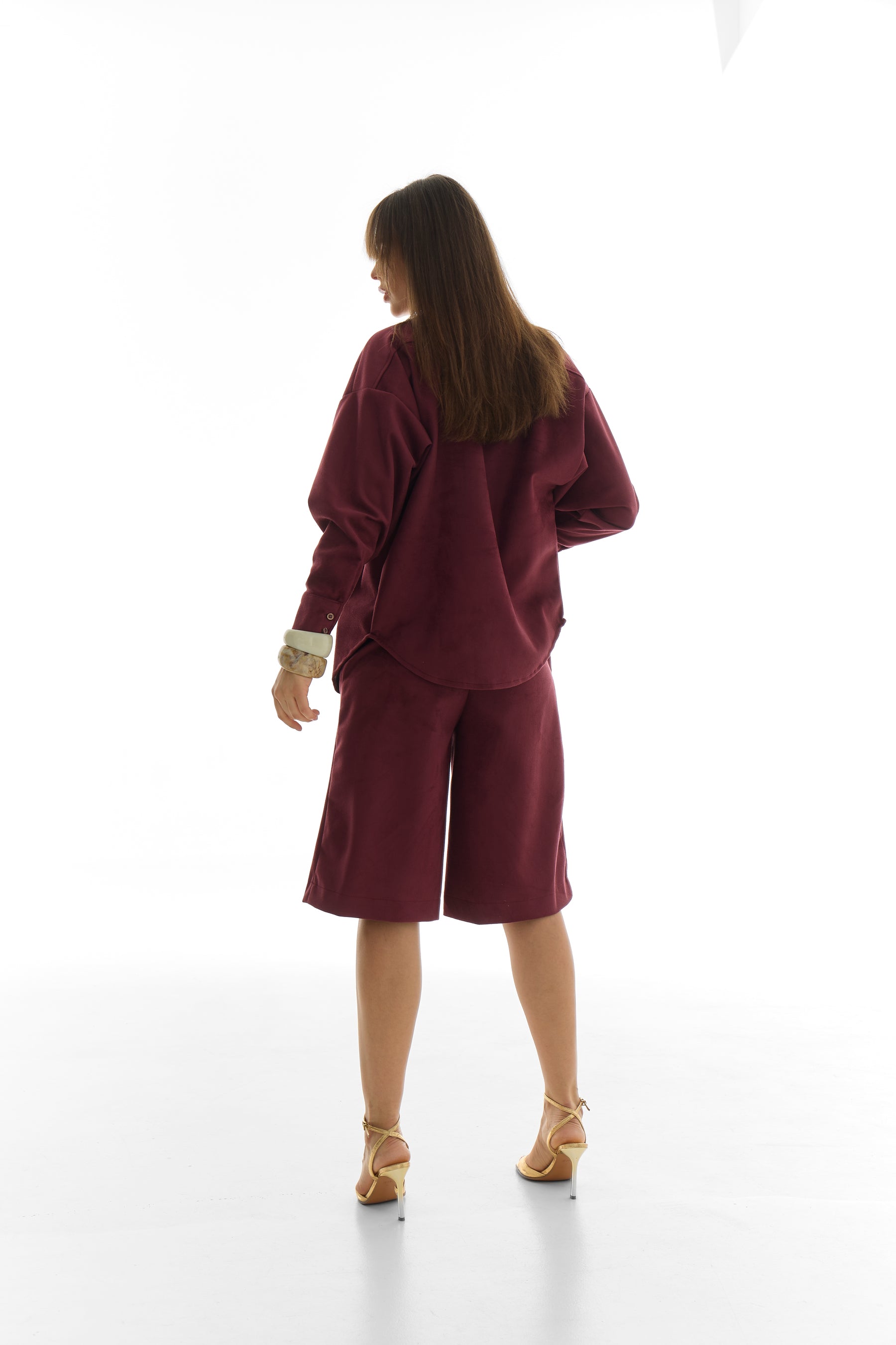 Soft Tailor Shorts - Wine suede