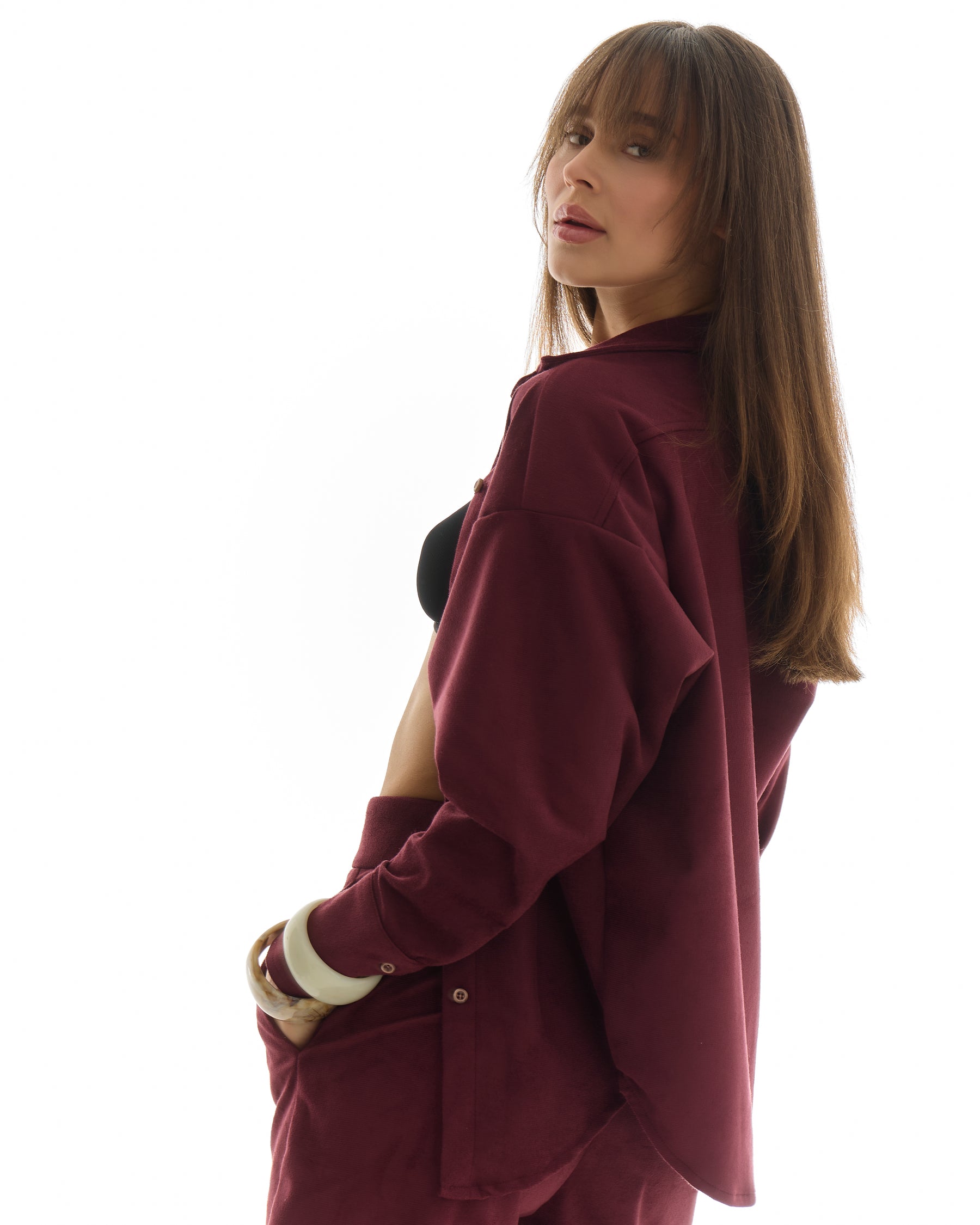 Soft Tailor Shirt - Wine suede