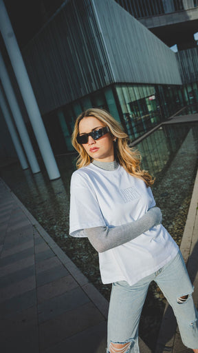 T-shirt boxy shine
