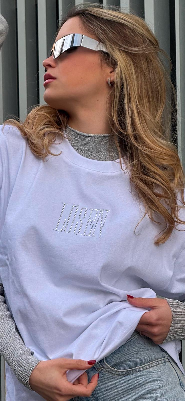 T-shirt boxy shine