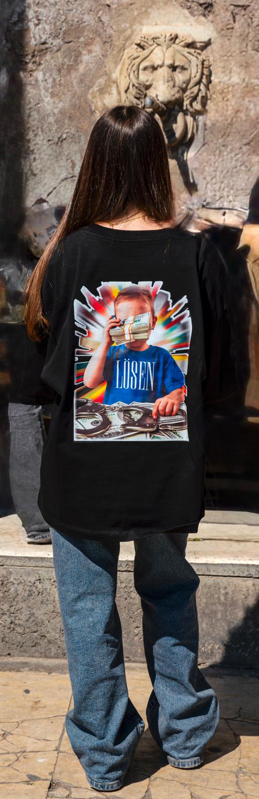 T-shirt boxy 'Money'