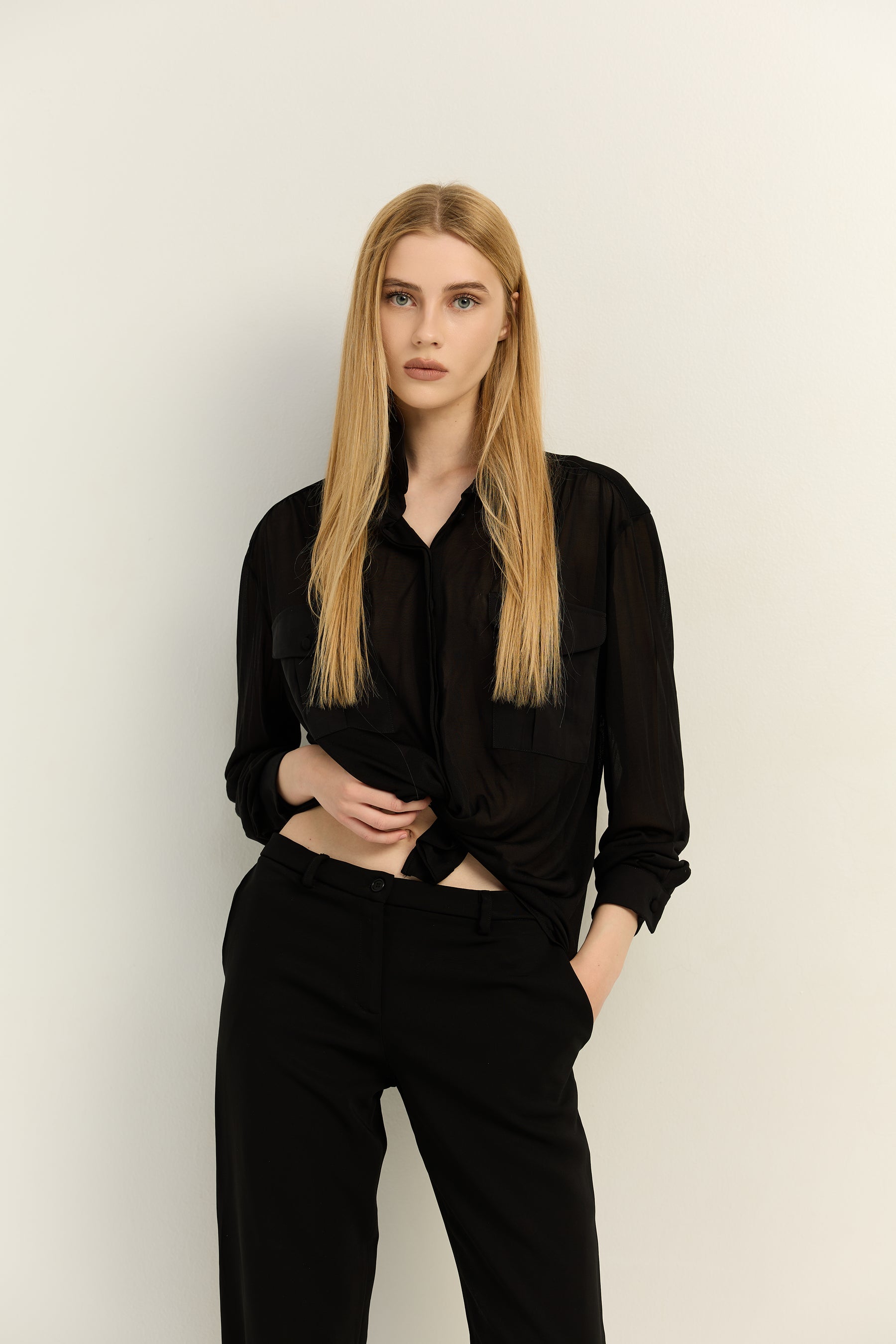 Camica in seta 'Nude'